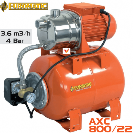 Groupe Hydrophore de Pompe Surpresseur Auto-amorçante avec Ballon EUROMATIC AXC800-22 Maroc