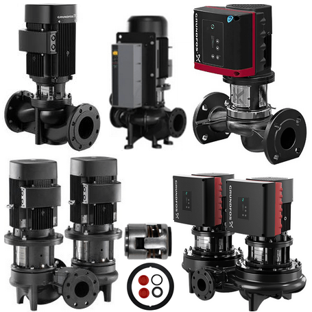 Pompe de circulation centrifuge monocellulaire verticale GRUNDFOS TP-TPE-TPD-TPED circulateur eau chaude chauffage maroc