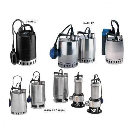 Pompe vide cave inox Unilift GRUNDFOS CC,KP,AP, APB-evacuation-Relevage eaux usees-vannes-exhaure-eaux-de-chantier Maroc