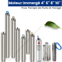 Moteur immergé 4" 6" 8" 10" cv-kw-220V-380V pour pompe puits et forage – Prix Maroc