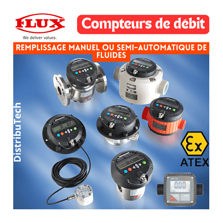 debitmetre compteur de debit FLUX a disque oscillant roues ovales turbine remplissage dosage fluide maroc
