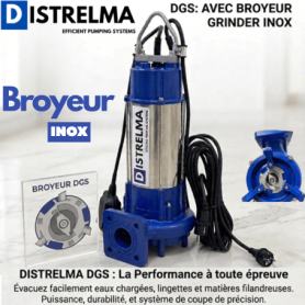 Pompe vide cave avec broyeur prix maroc relevage eaux usees submersible puissante automatique avec flotteur, inox DGS DISTRELMA