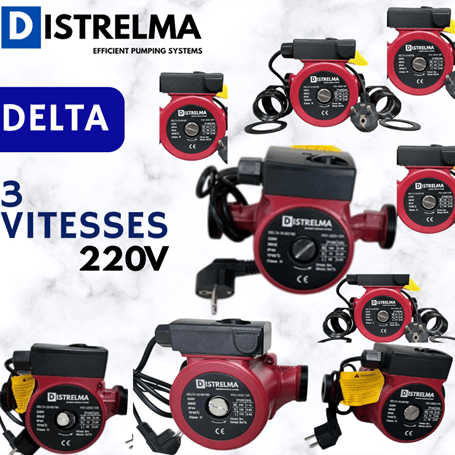 Pompe circulateur eau chaude chauffage sanitaire ECS bouclage ECS DISTRELMA DELTA prix maroc