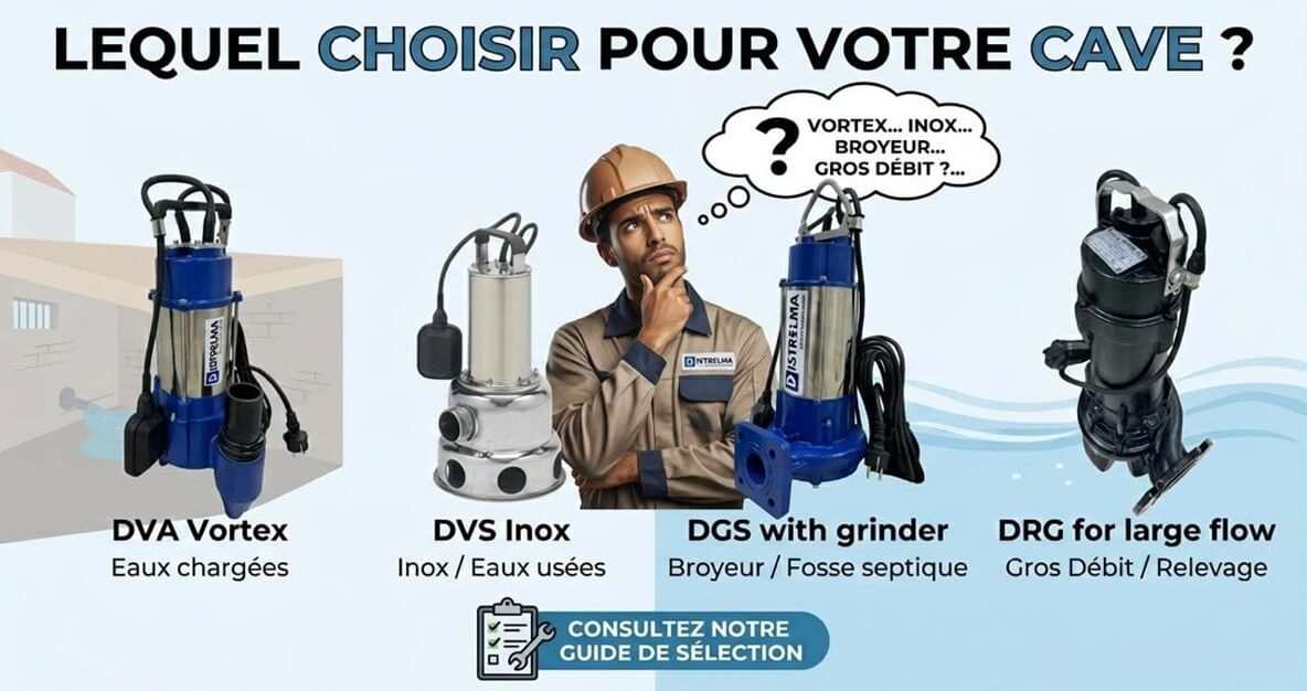 Quelle pompe vide cave choisir pour relevage eaux usees chargees fosse septique prix maroc