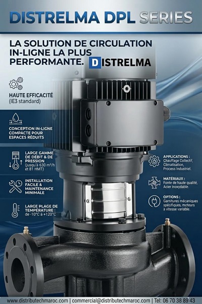 pompe de circulation verticale en ligne DPL DISTRELMA Maroc