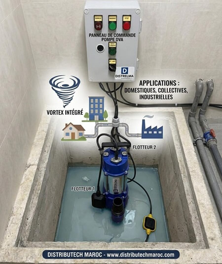 installation pompe vide-cave avec flotteur