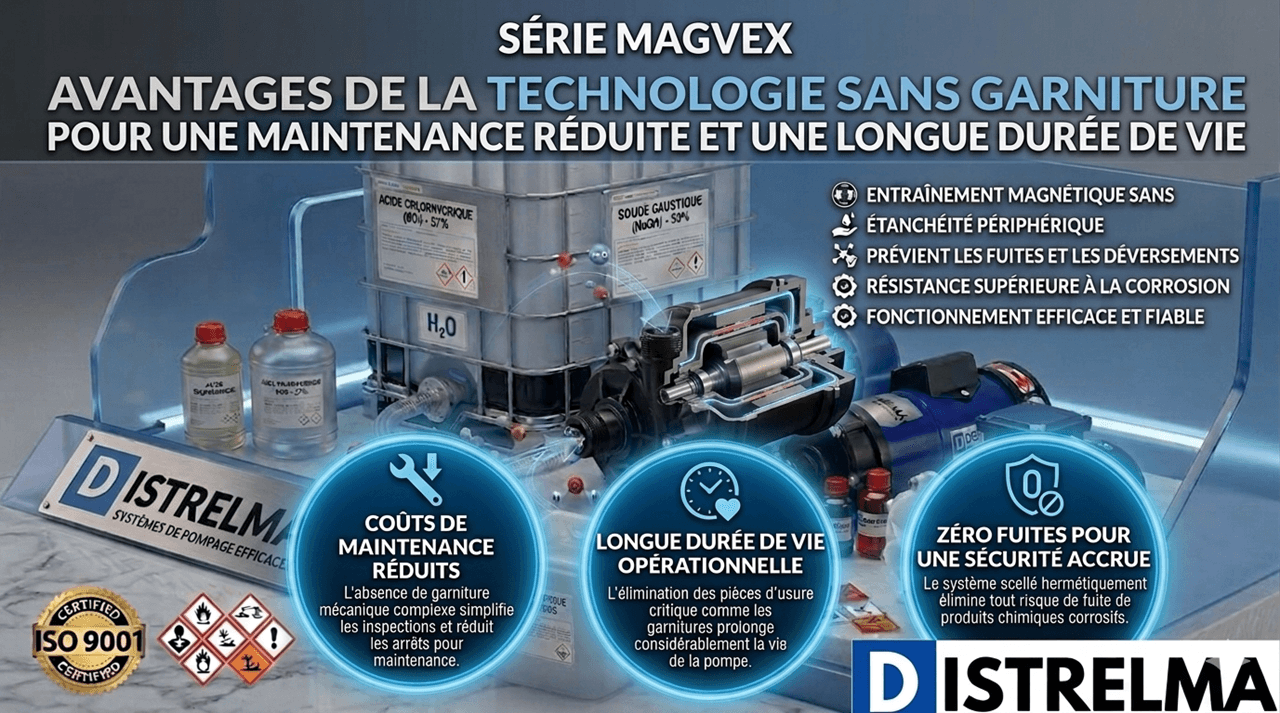 Pompe centrifuge magnétique pour produits chimiques, conçue pour un transfert de fluides efficace dans les industries de traitement chimique