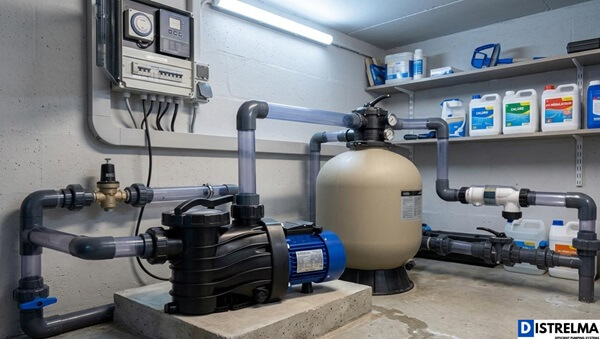 installation pompe de piscine DISTRELMA DPF 220v-380v pour villa